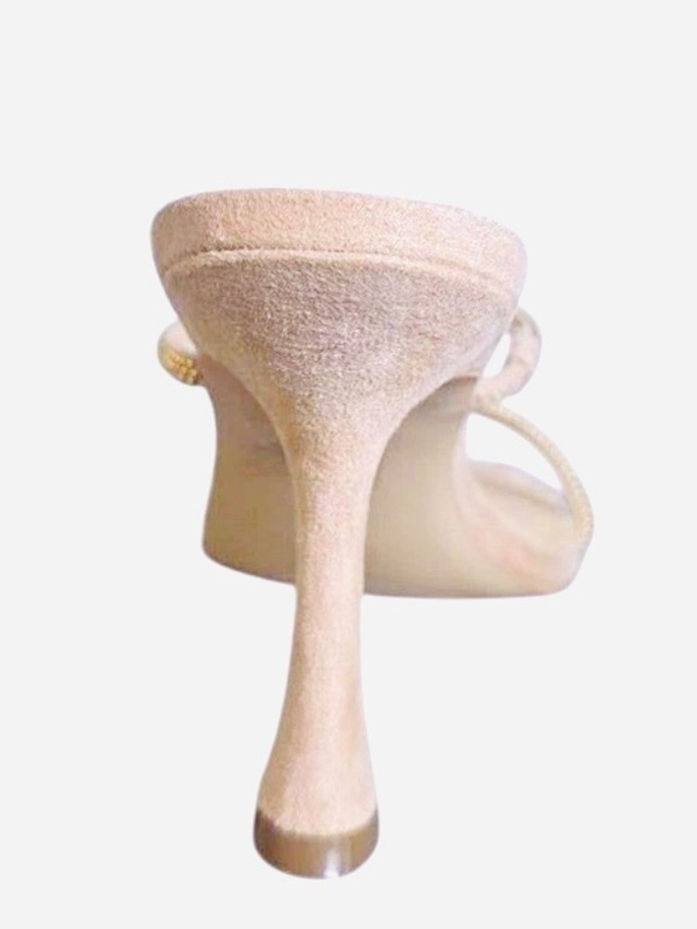 GUESS Nude Gold Jeweled GW Habbit Slide Heel NWT 8 - Picture 7 of 9